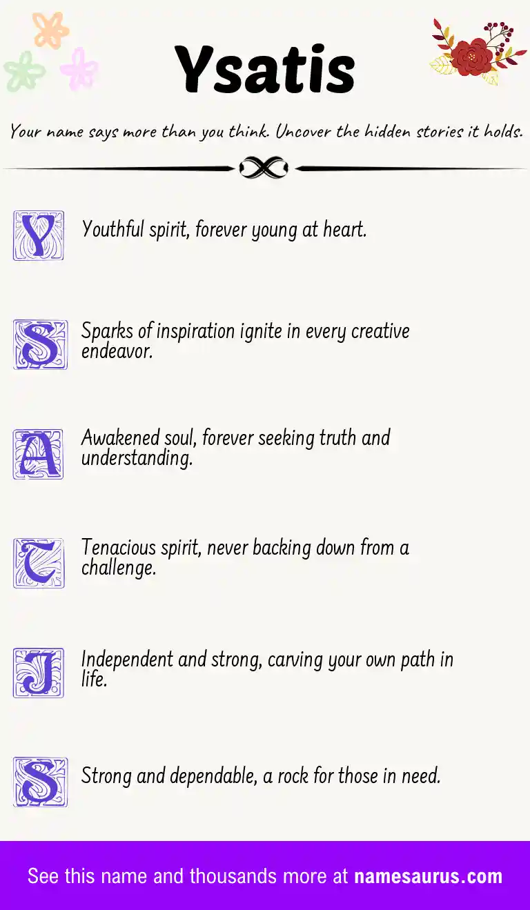 Acrostic poem about Ysatis.