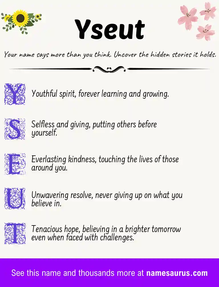 Acrostic poem about Yseut.