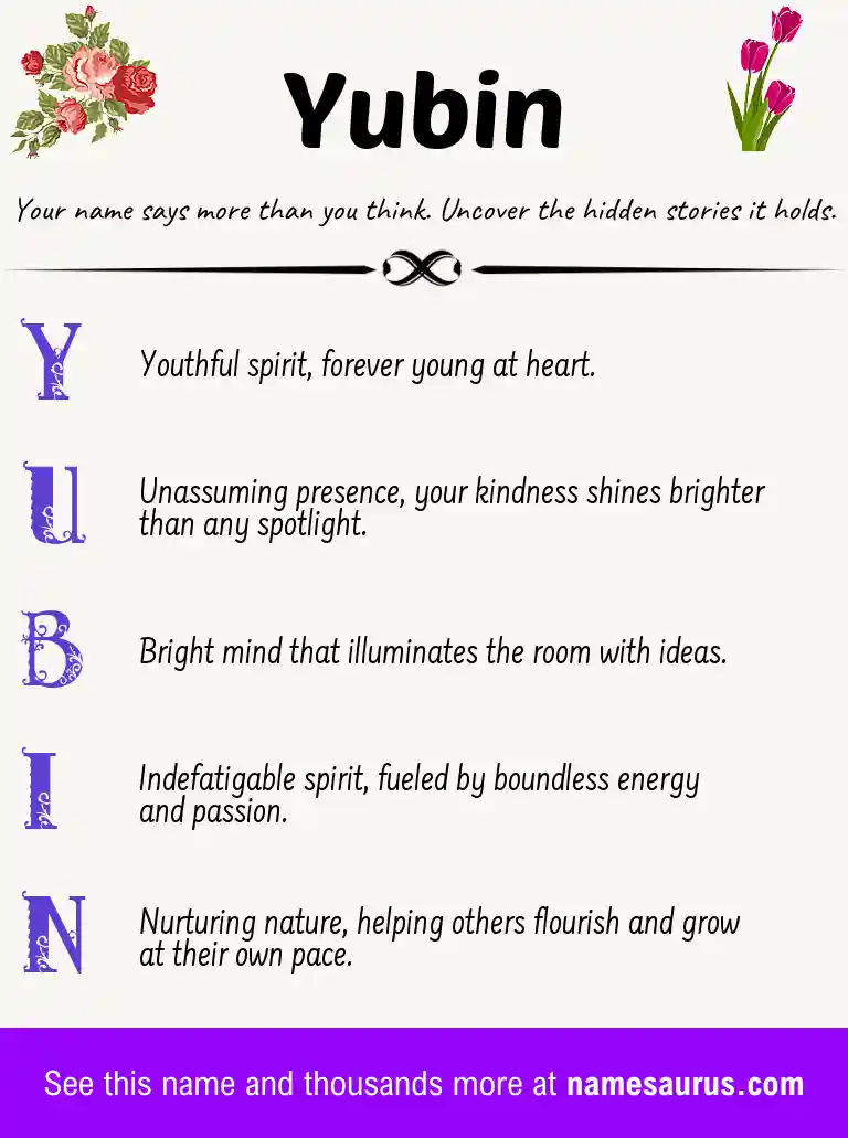 Acrostic poem about Yubin.