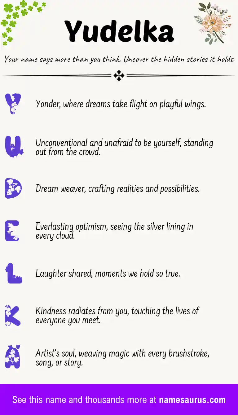 Acrostic poem about Yudelka.