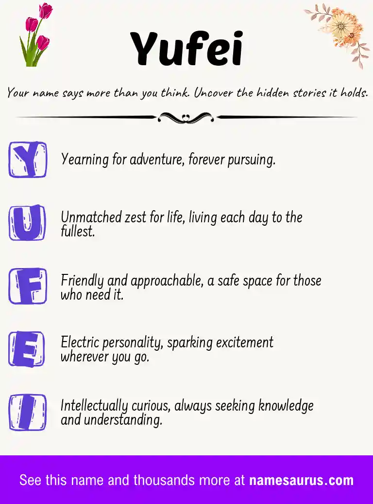Acrostic poem about Yufei.