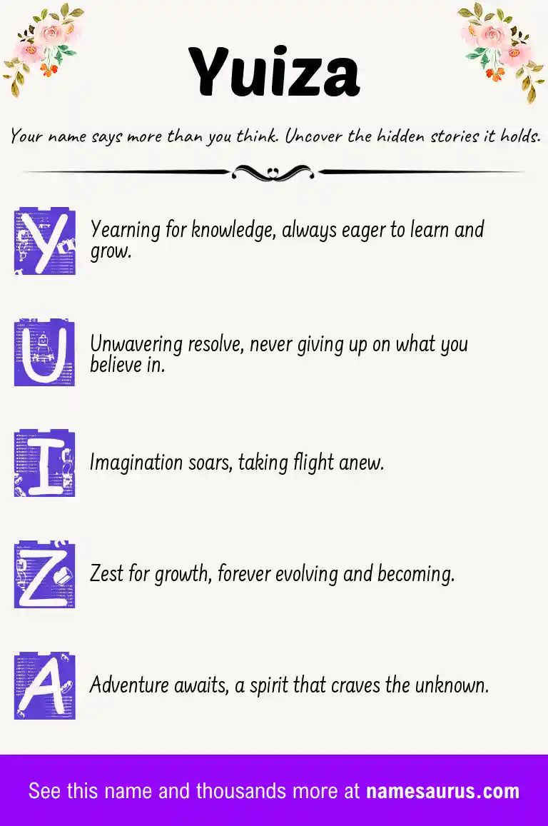 Acrostic poem about Yuiza.