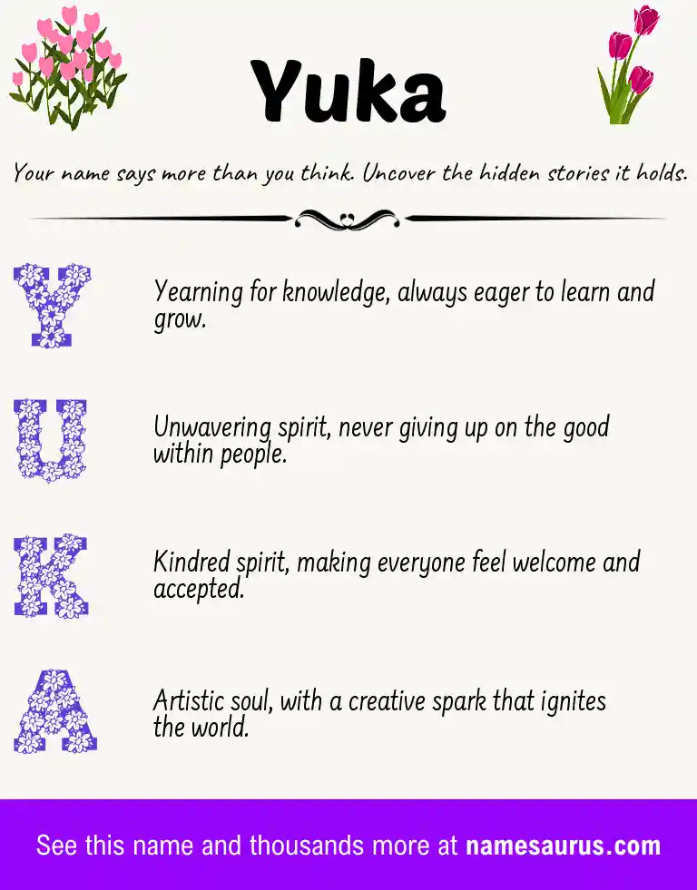 Acrostic poem about Yuka.