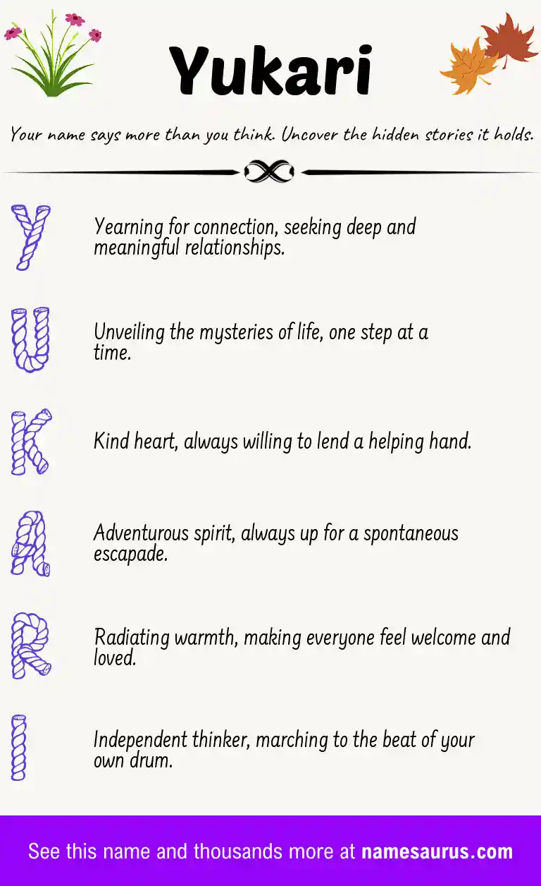 Acrostic poem about Yukari.