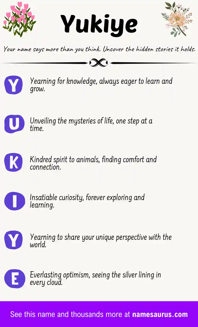 Acrostic poem about Yukiye.