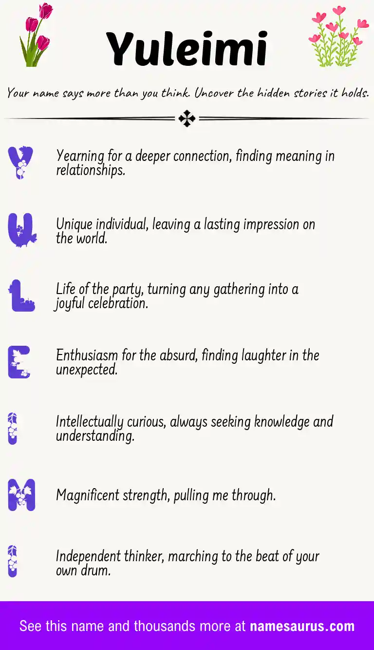 Acrostic poem about Yuleimi.