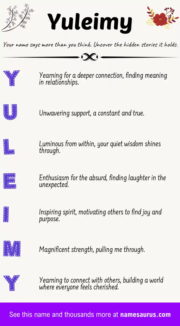 Acrostic poem about Yuleimy.