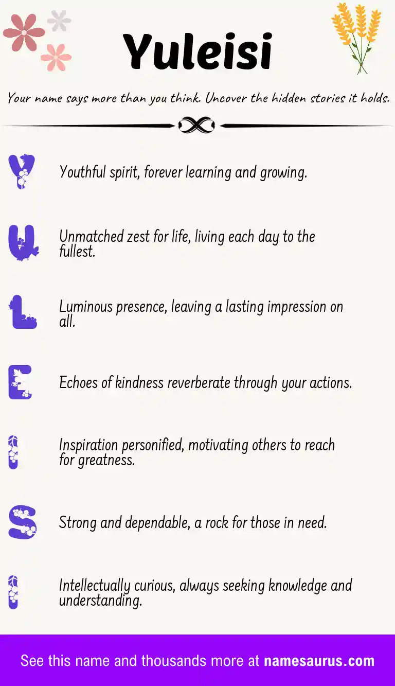 Acrostic poem about Yuleisi.