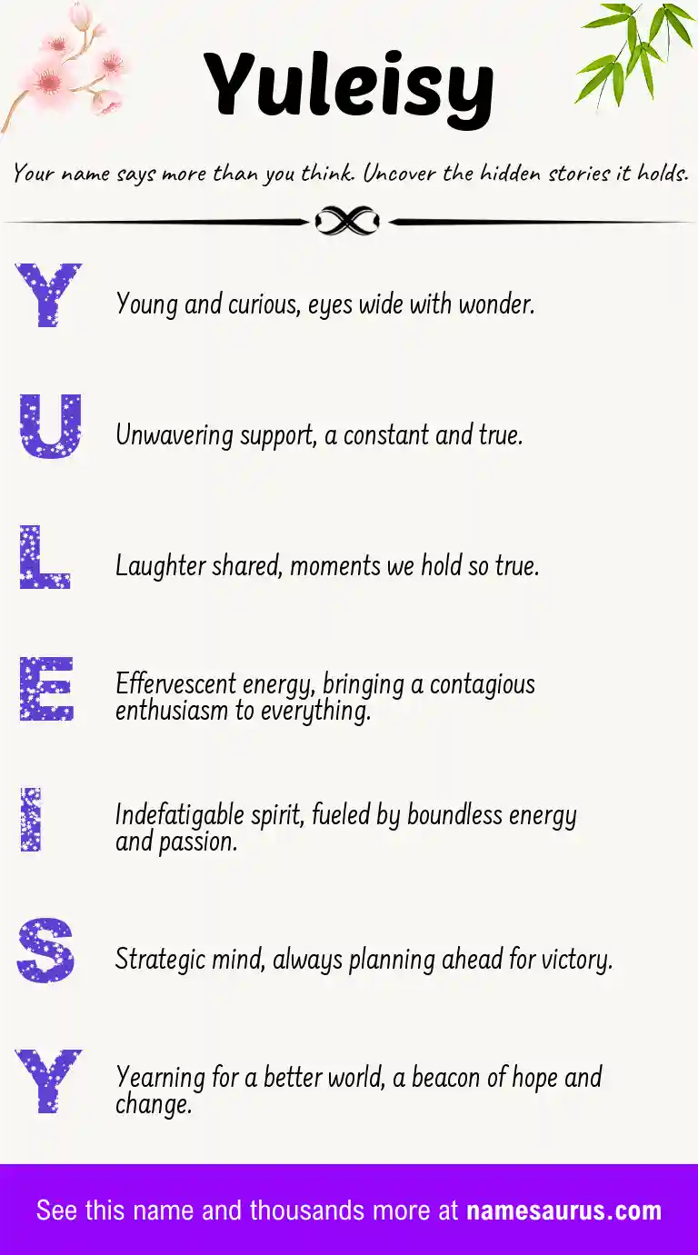 Acrostic poem about Yuleisy.