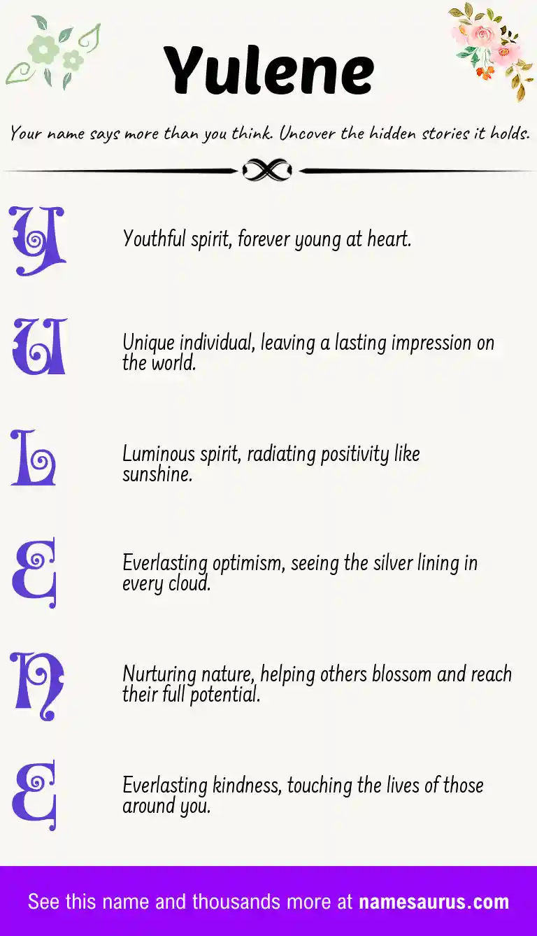 Acrostic poem about Yulene.
