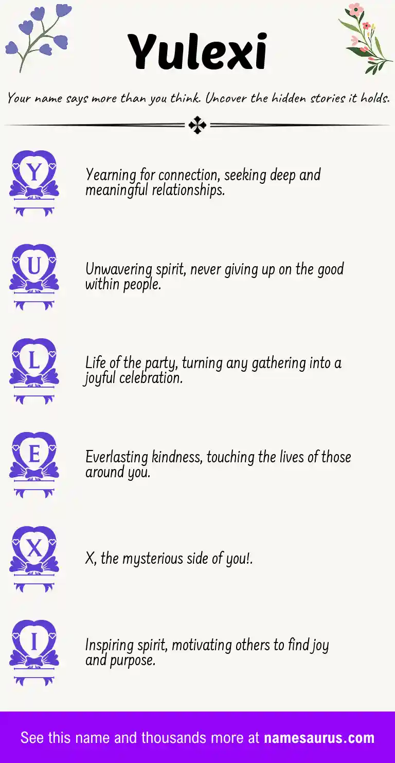 Acrostic poem about Yulexi.