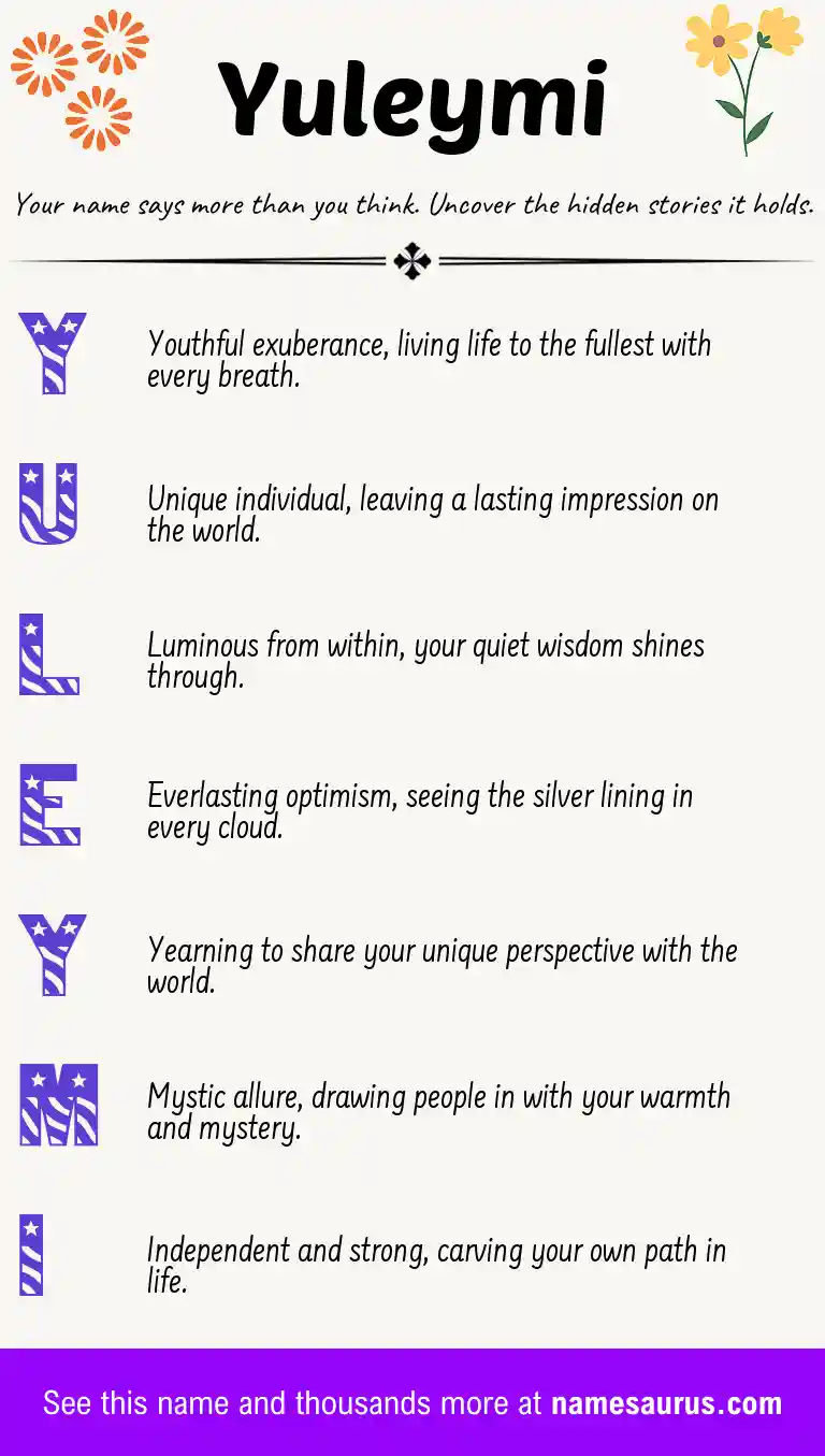 Acrostic poem about Yuleymi.