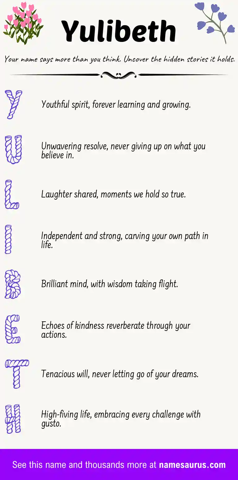 Acrostic poem about Yulibeth.