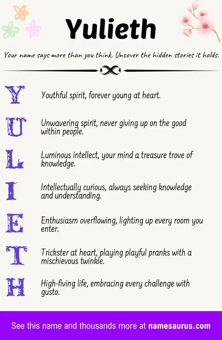 Acrostic poem about Yulieth.