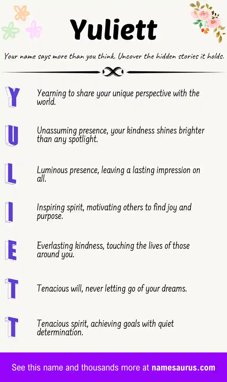 Acrostic poem about Yuliett.