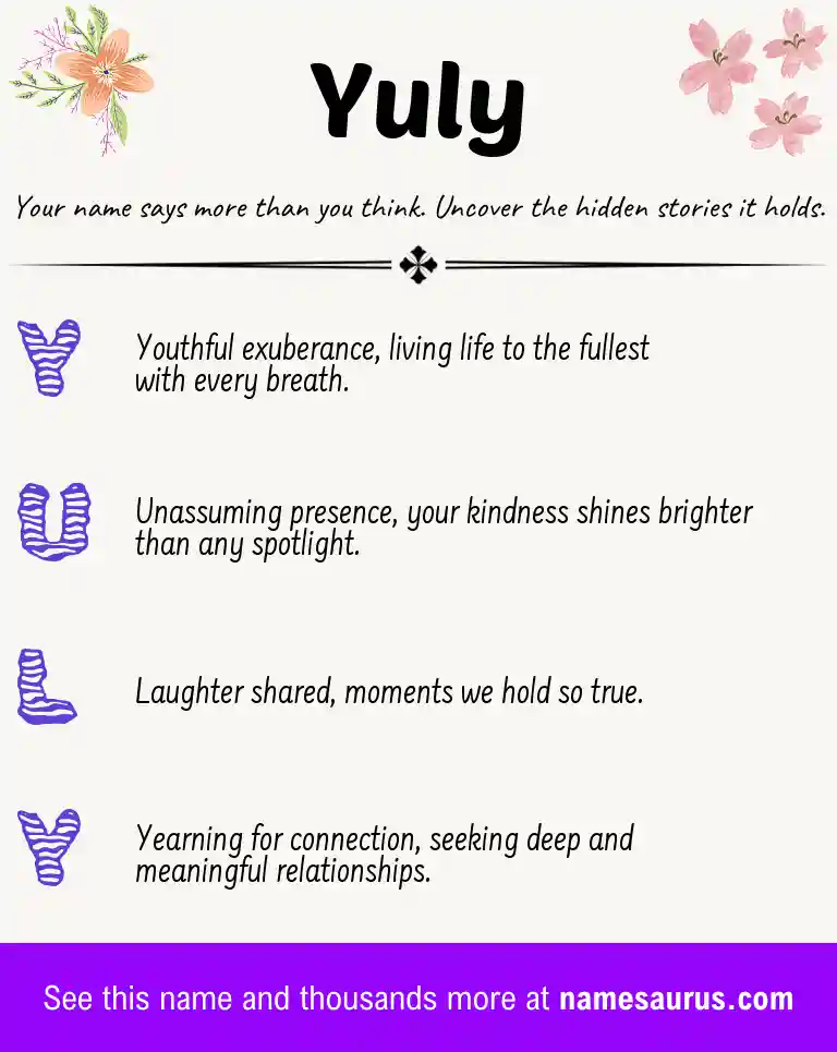 Acrostic poem about Yuly.