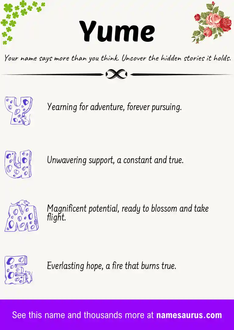 Acrostic poem about Yume.