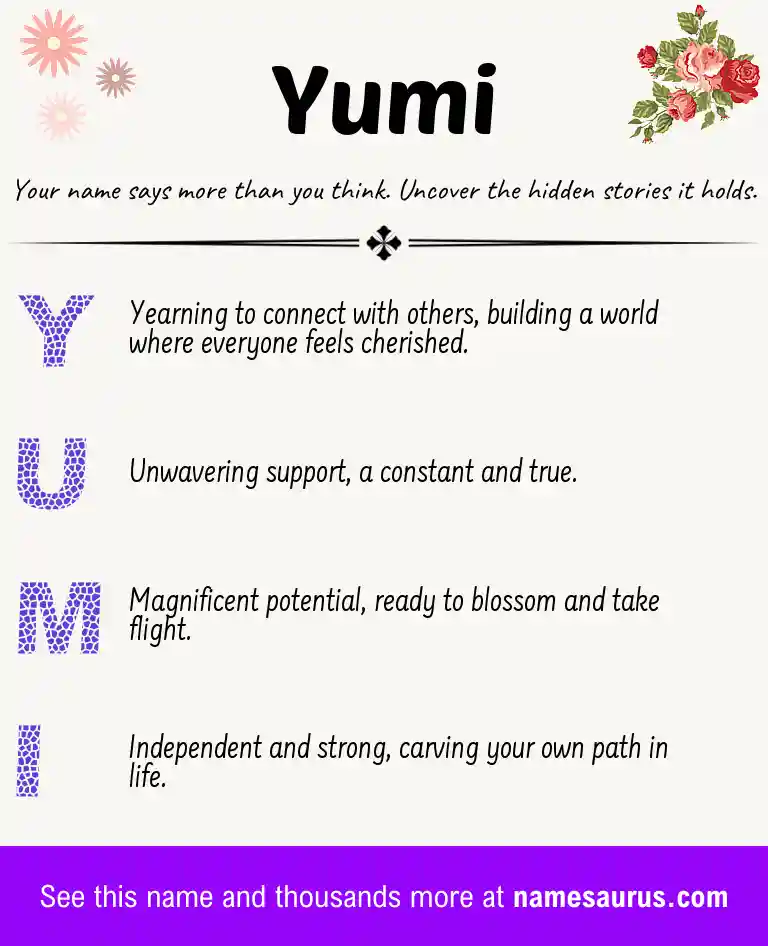 Acrostic poem about Yumi.