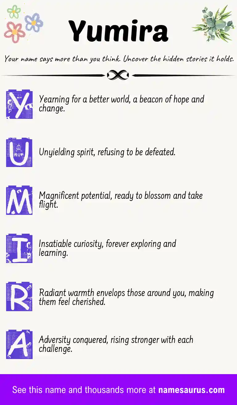 Acrostic poem about Yumira.