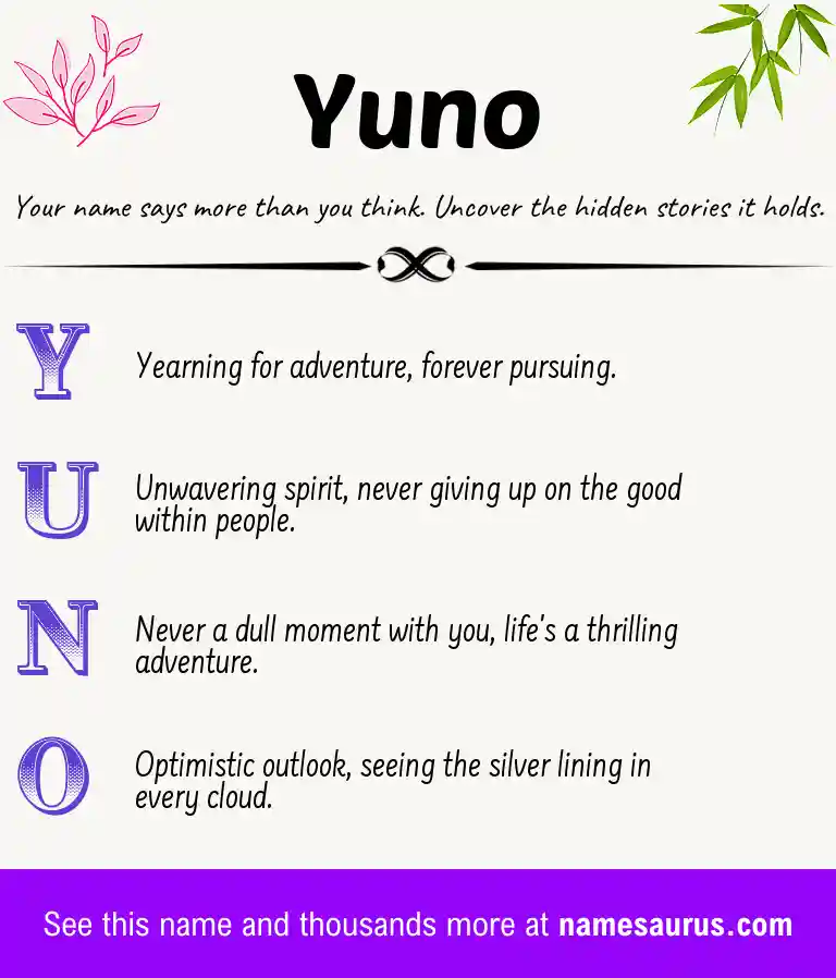 Acrostic poem about Yuno.