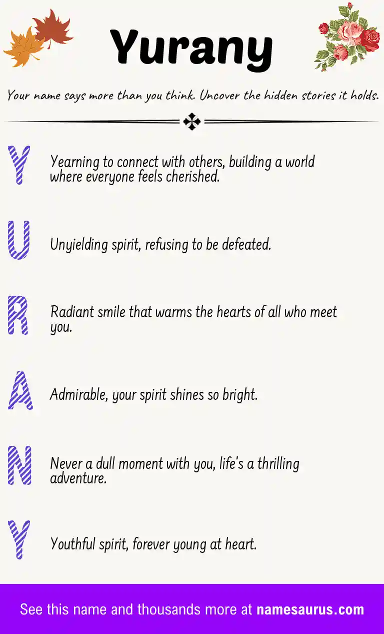 Acrostic poem about Yurany.