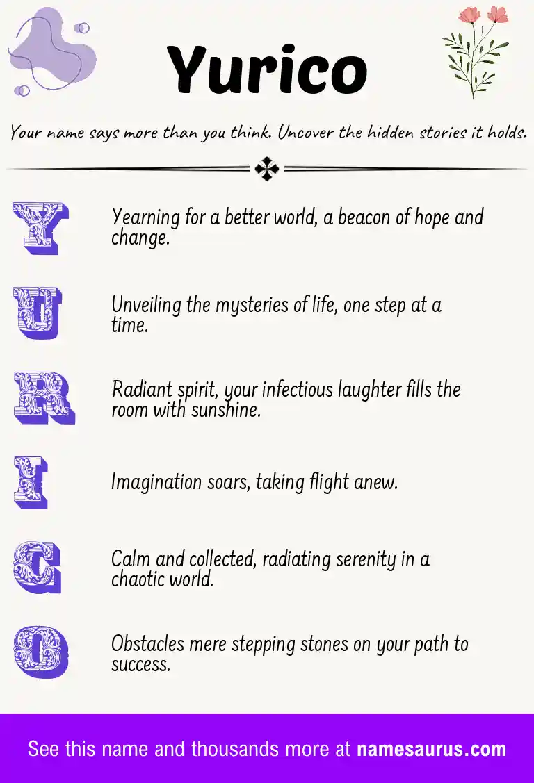 Acrostic poem about Yurico.