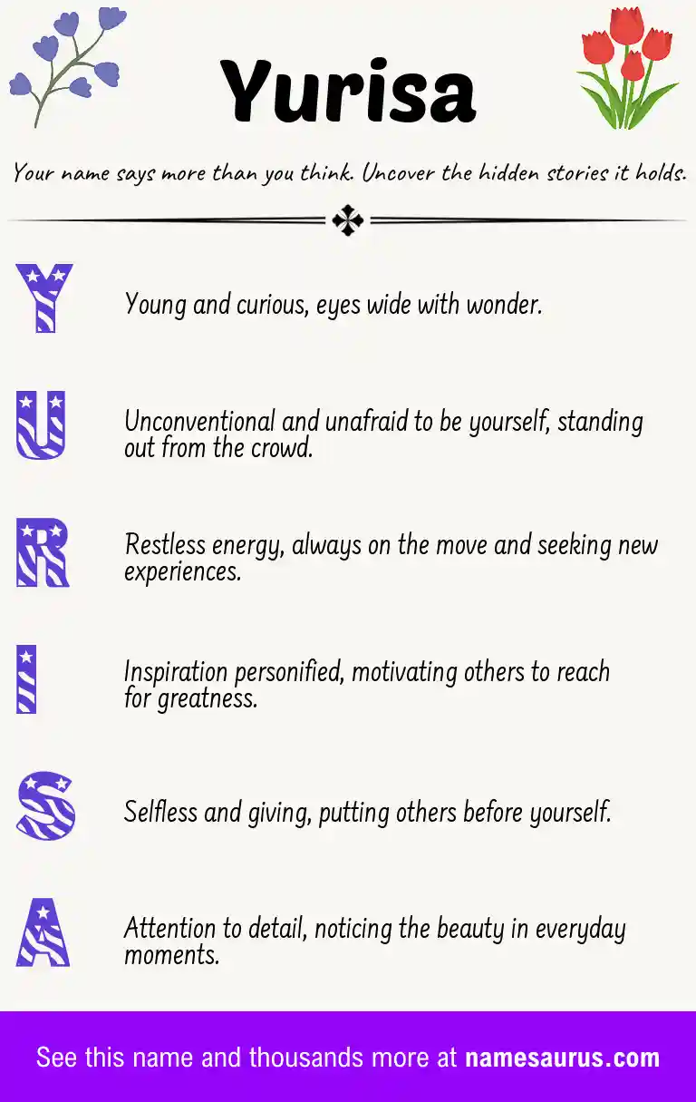 Acrostic poem about Yurisa.
