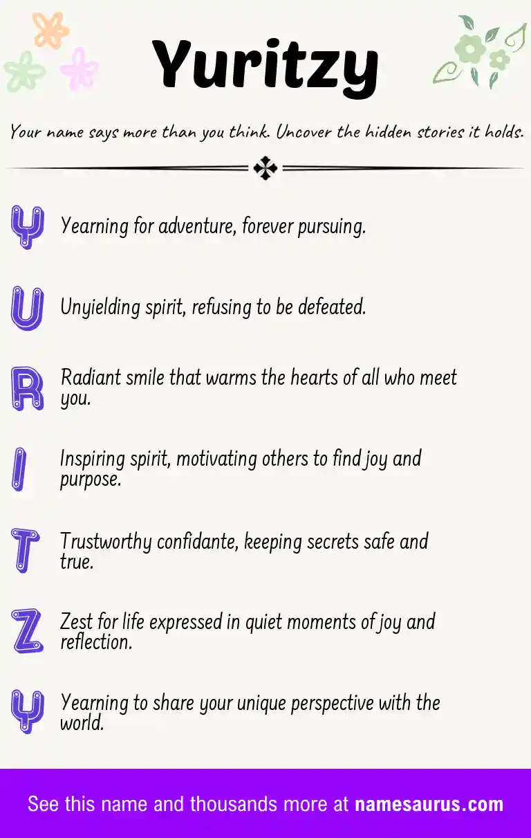 Acrostic poem about Yuritzy.