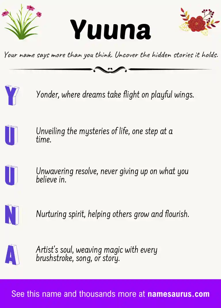Acrostic poem about Yuuna.