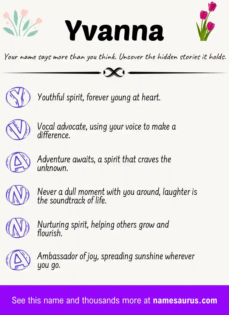 Acrostic poem about Yvanna.