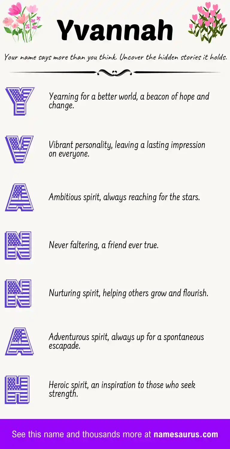 Acrostic poem about Yvannah.