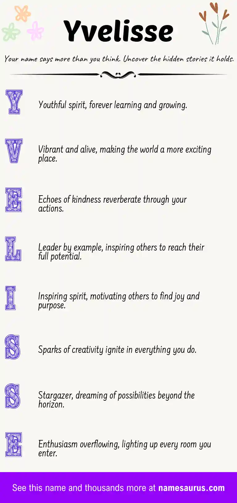 Acrostic poem about Yvelisse.