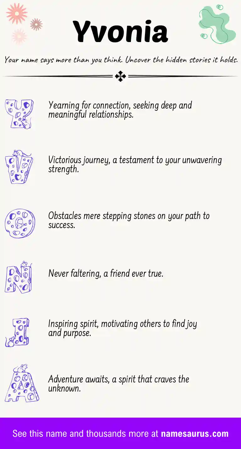 Acrostic poem about Yvonia.