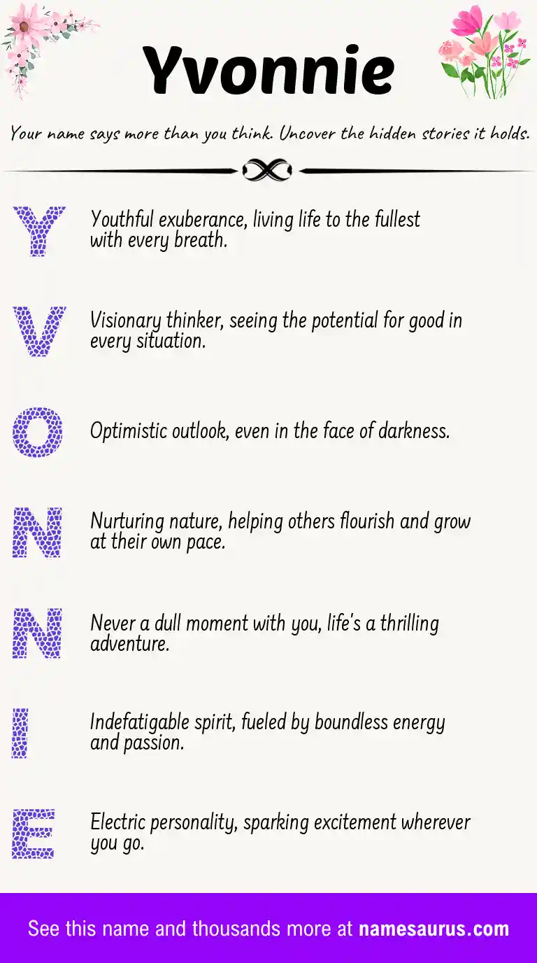 Acrostic poem about Yvonnie.