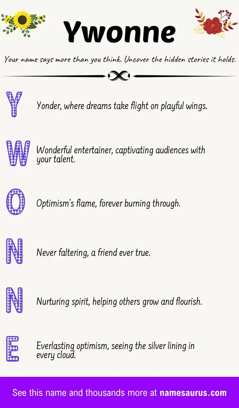 Acrostic poem about Ywonne.