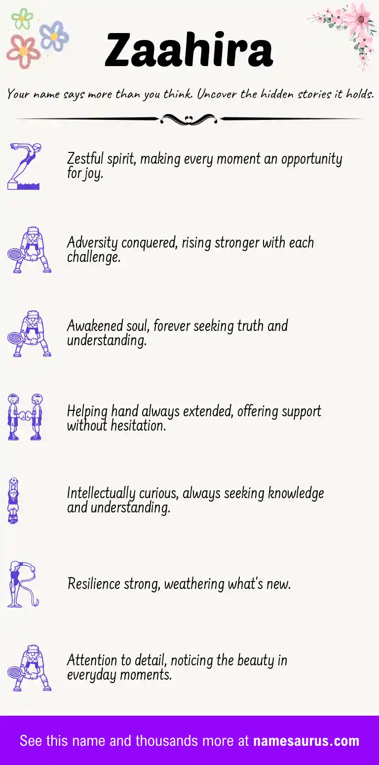 Acrostic poem about Zaahira.