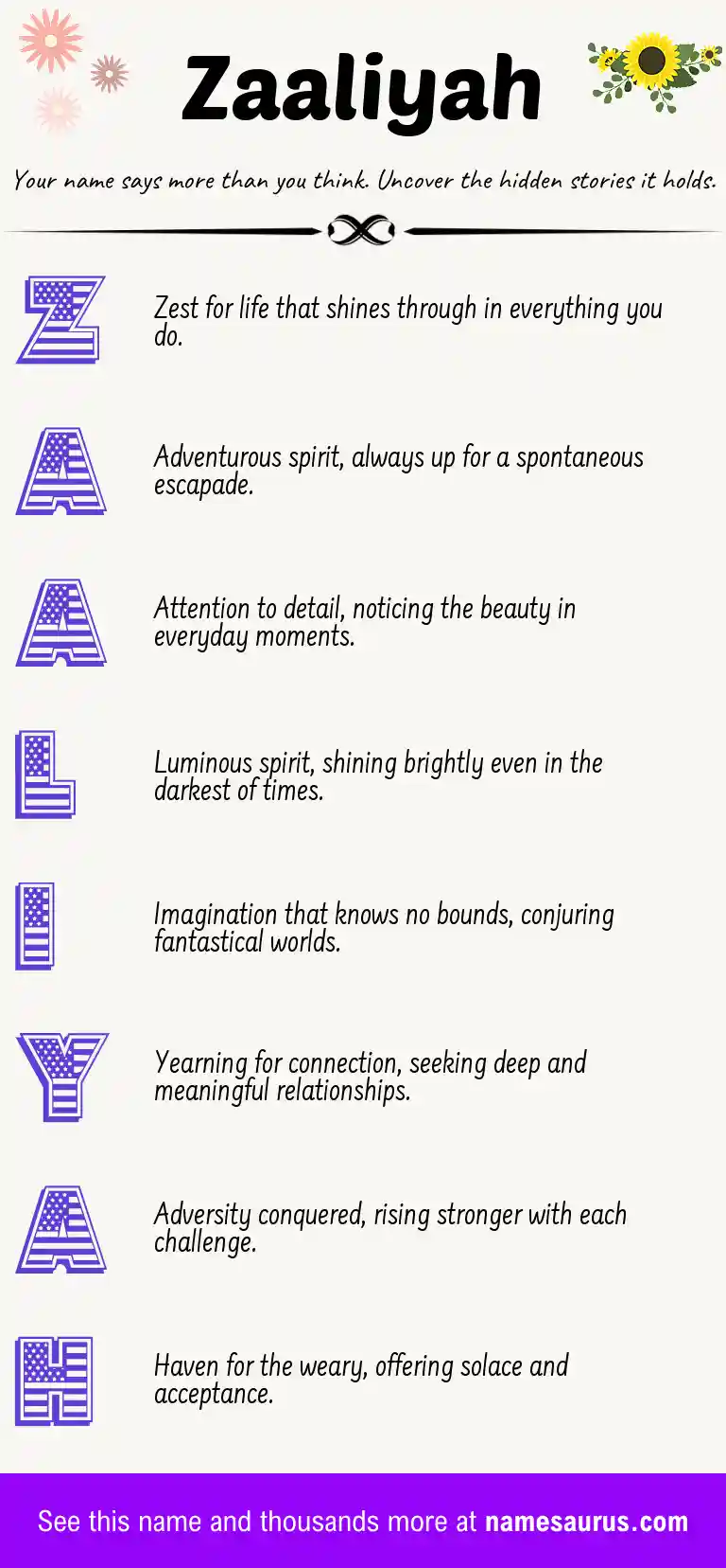 Acrostic poem about Zaaliyah.