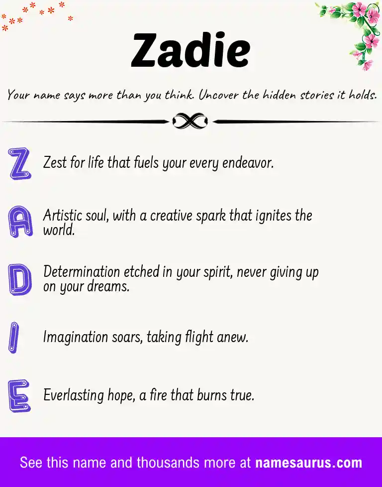 Acrostic poem about Zadie.