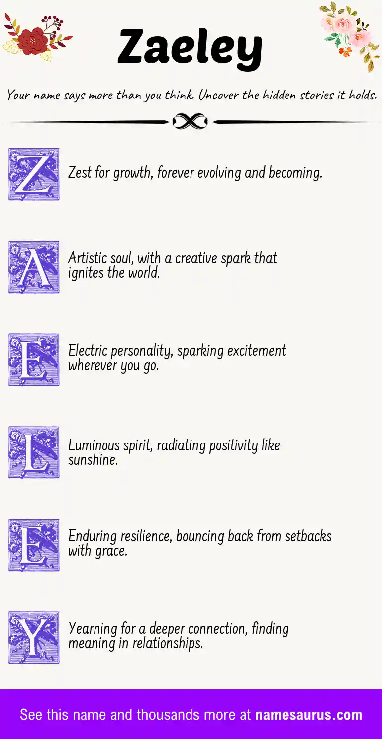 Acrostic poem about Zaeley.