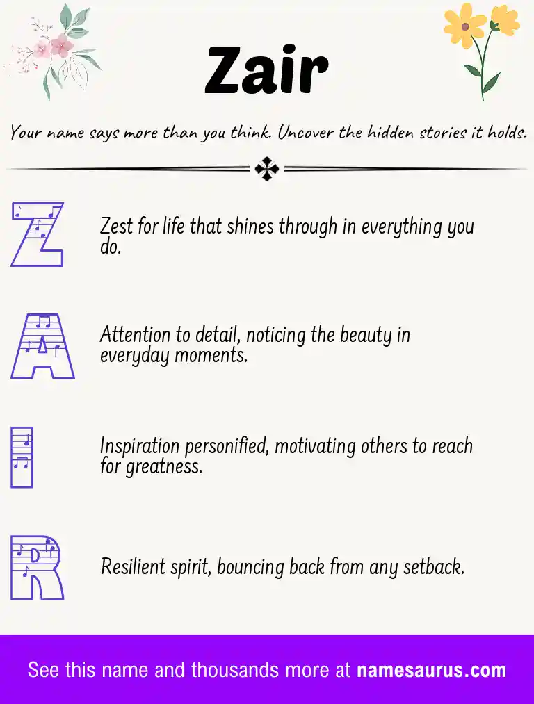 Acrostic poem about Zair.