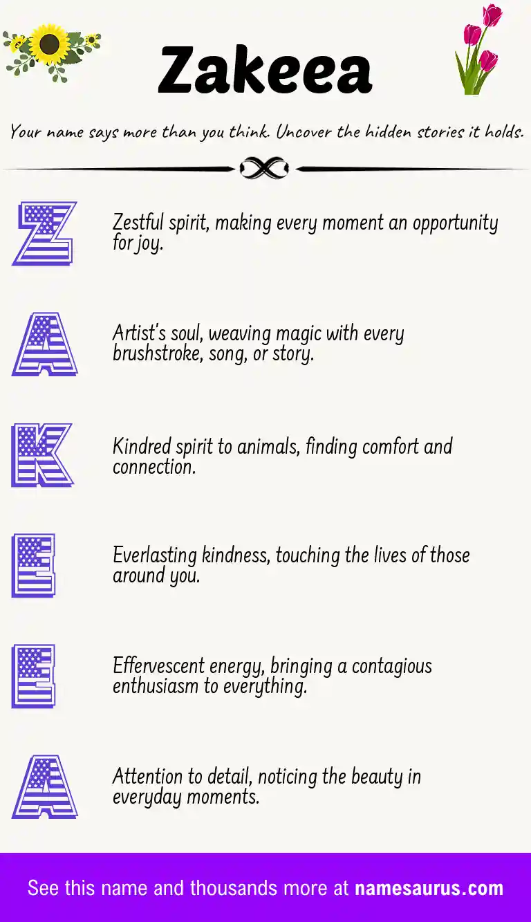 Acrostic poem about Zakeea.