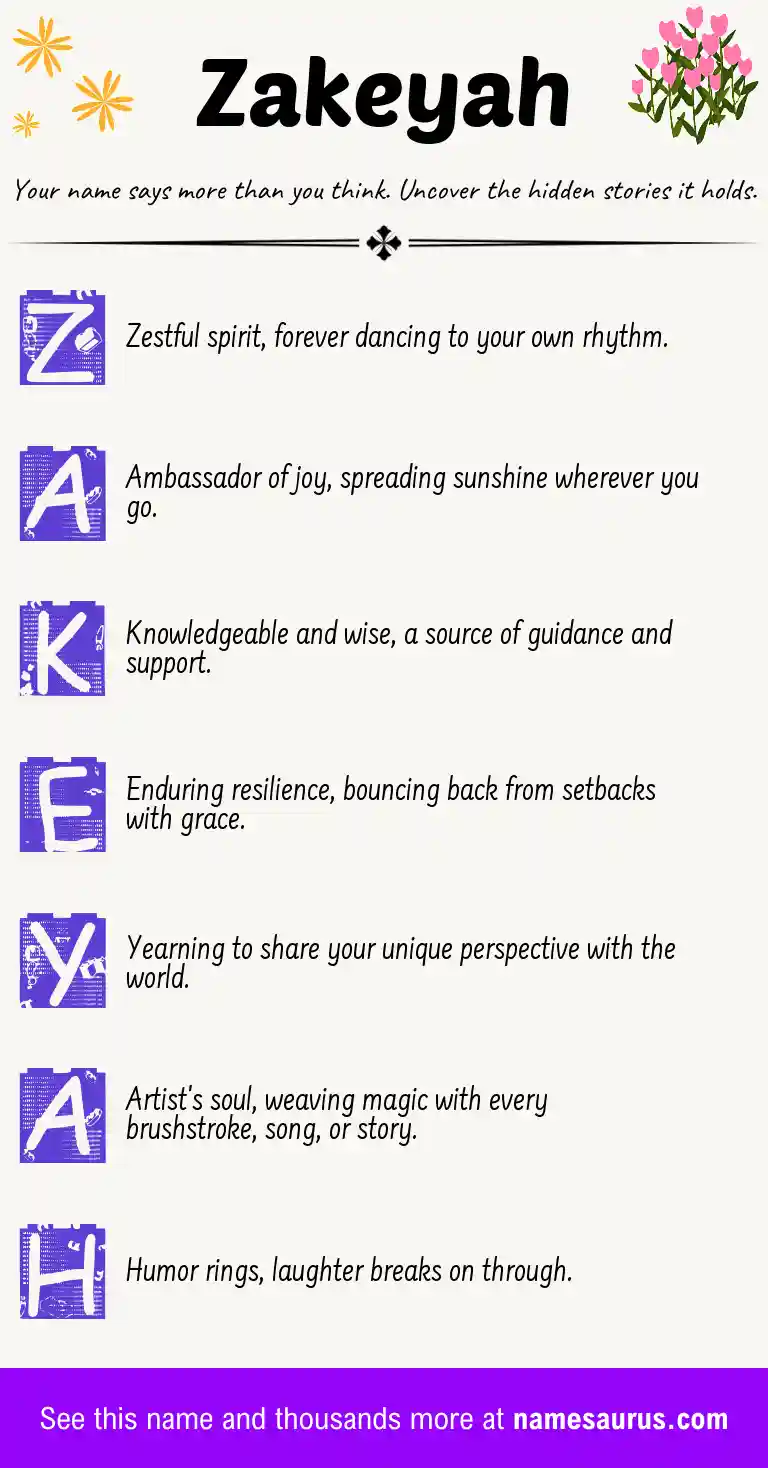 Acrostic poem about Zakeyah.