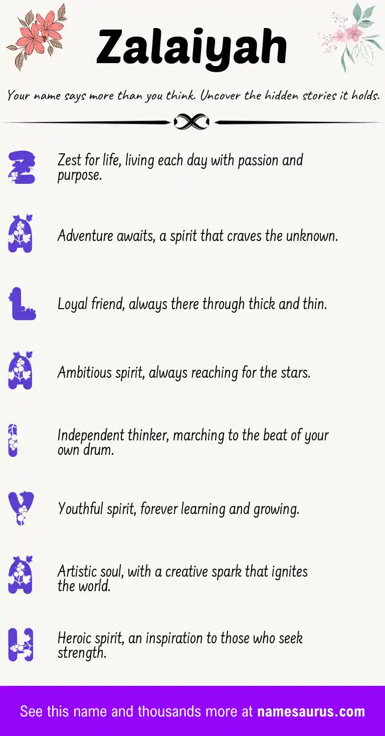 Acrostic poem about Zalaiyah.