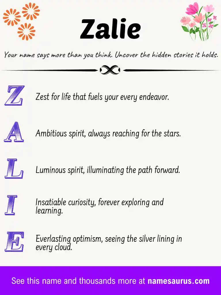 Acrostic poem about Zalie.