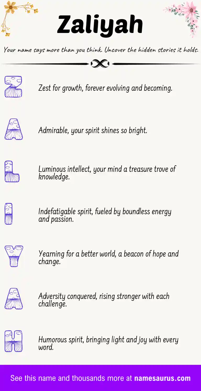 Acrostic poem about Zaliyah.