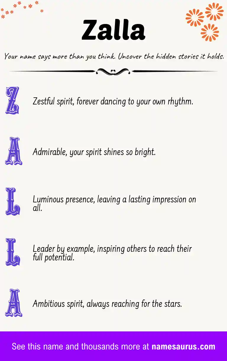 Acrostic poem about Zalla.