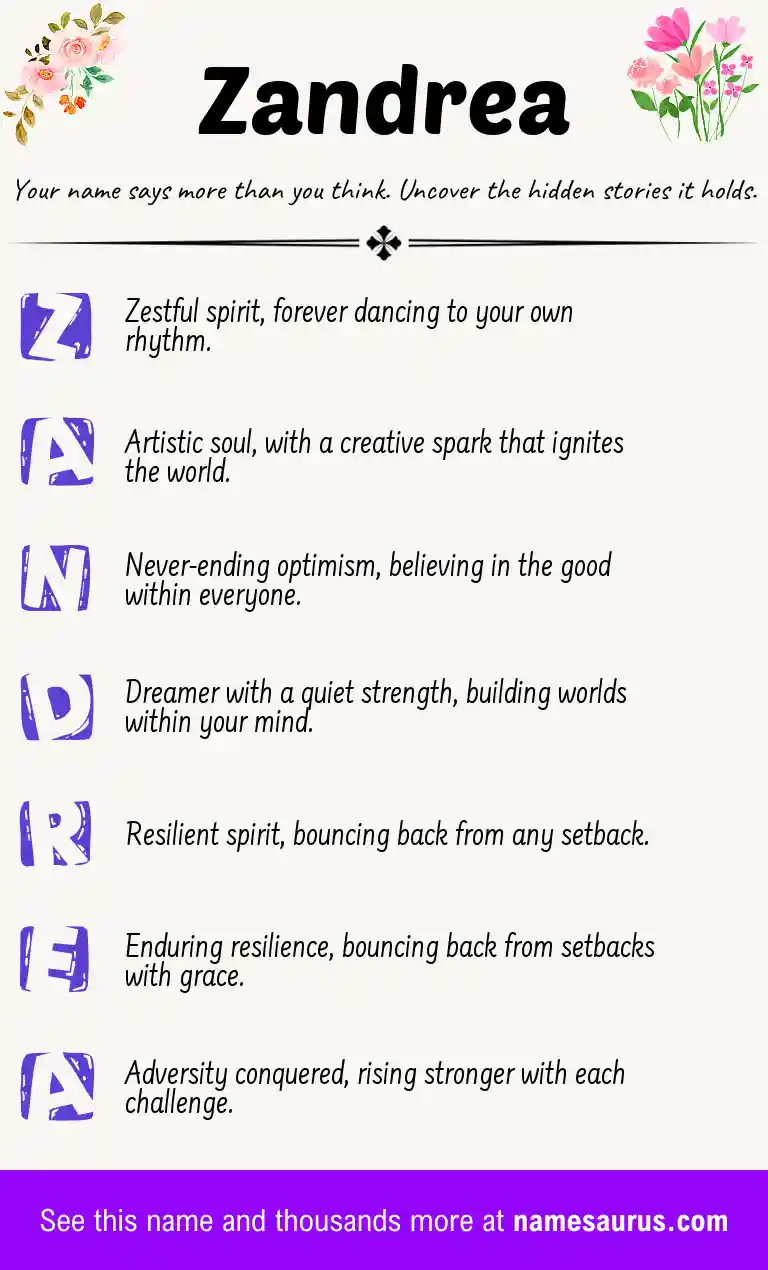 Acrostic poem about Zandrea.