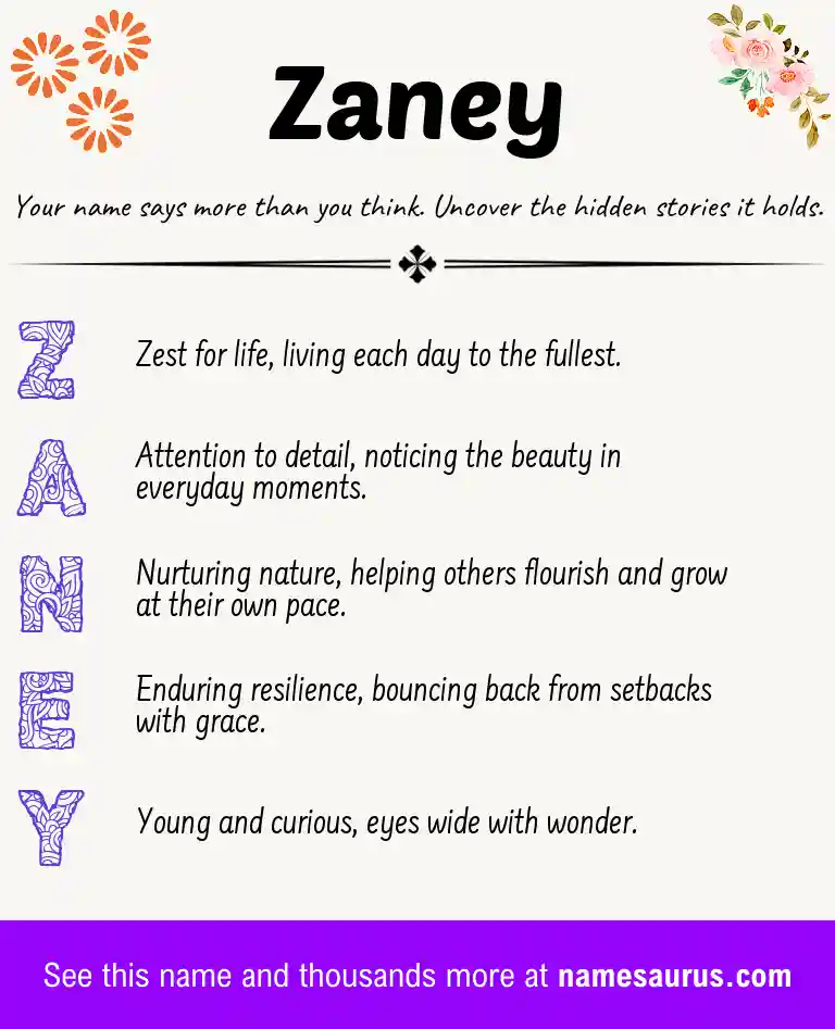 Acrostic poem about Zaney.