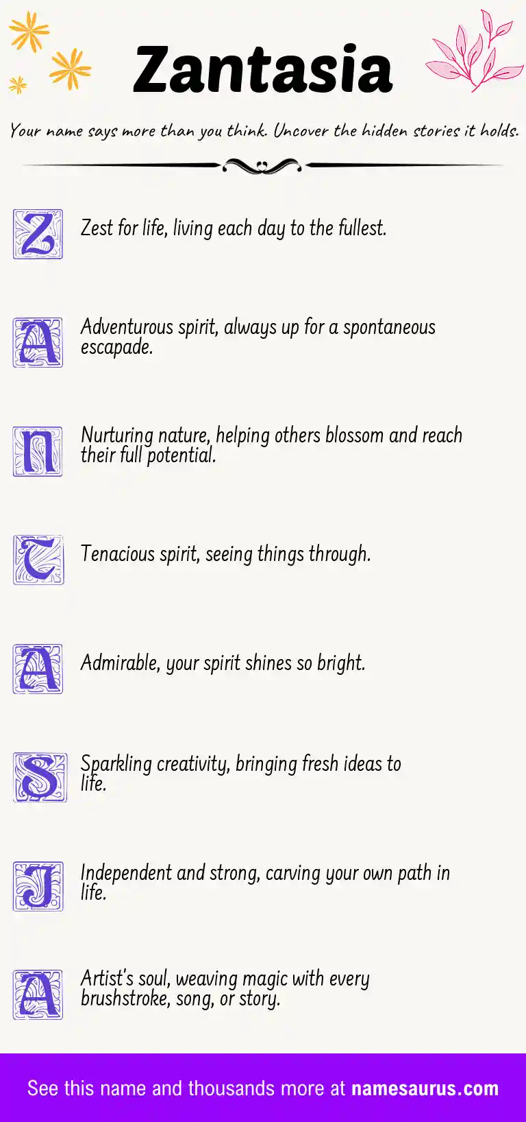 Acrostic poem about Zantasia.