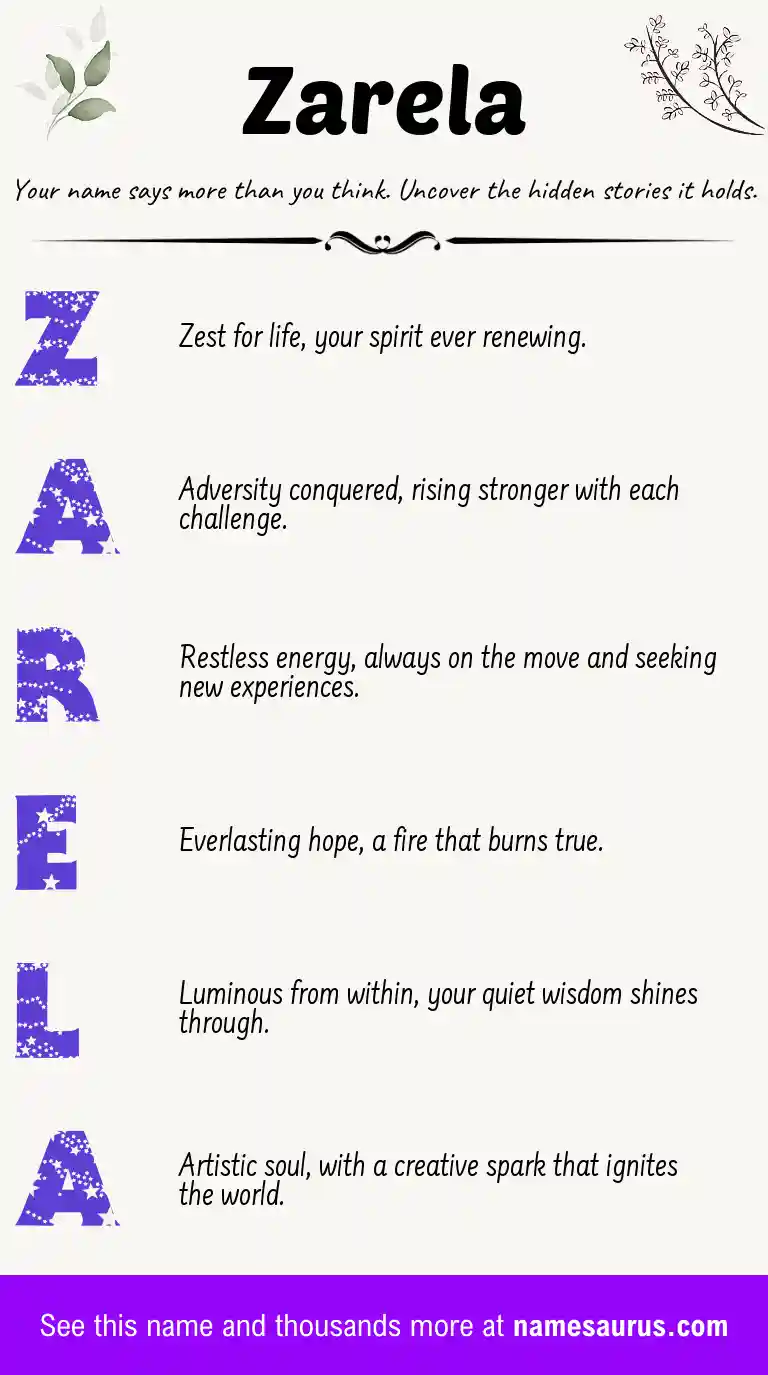 Acrostic poem about Zarela.